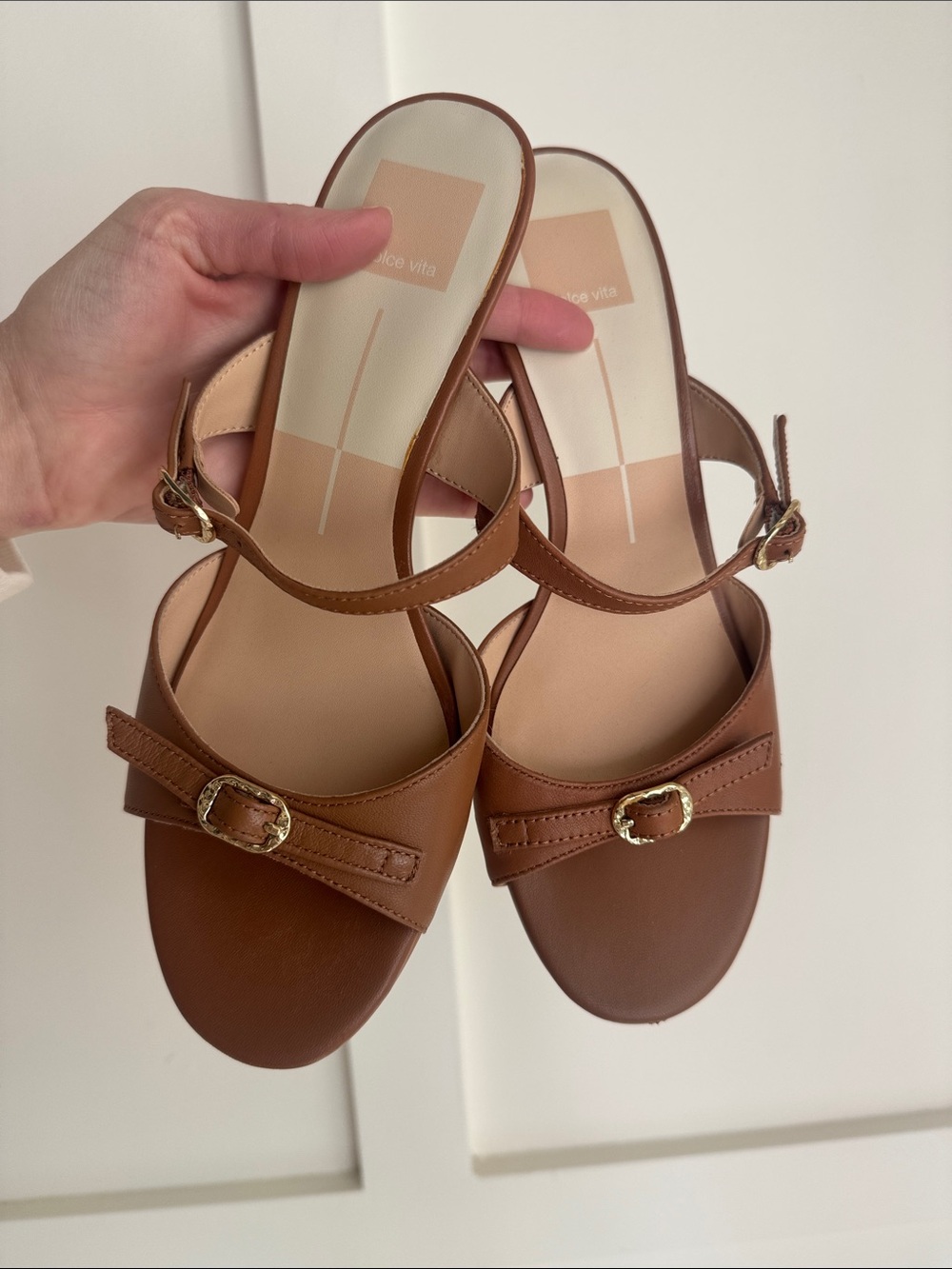 Dolce Vita Brown Leather Buckle Sandals